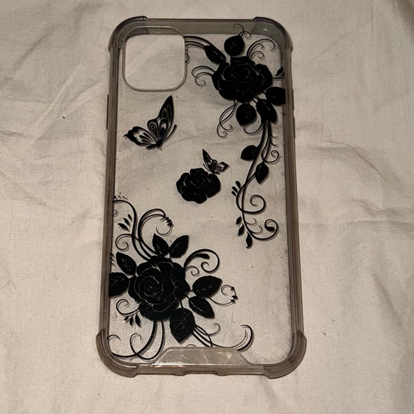 iPhone 11 case with Black Flowers - Picture 1 of 1